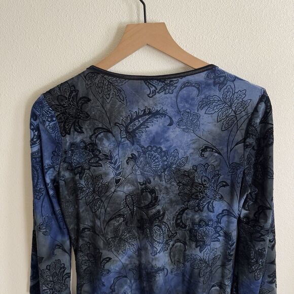 Vtg 90s Beaded Fairy Grunge Top Womens Small Blue Phoebe Friends Whimsigoth Boho - Picture 9 of 16